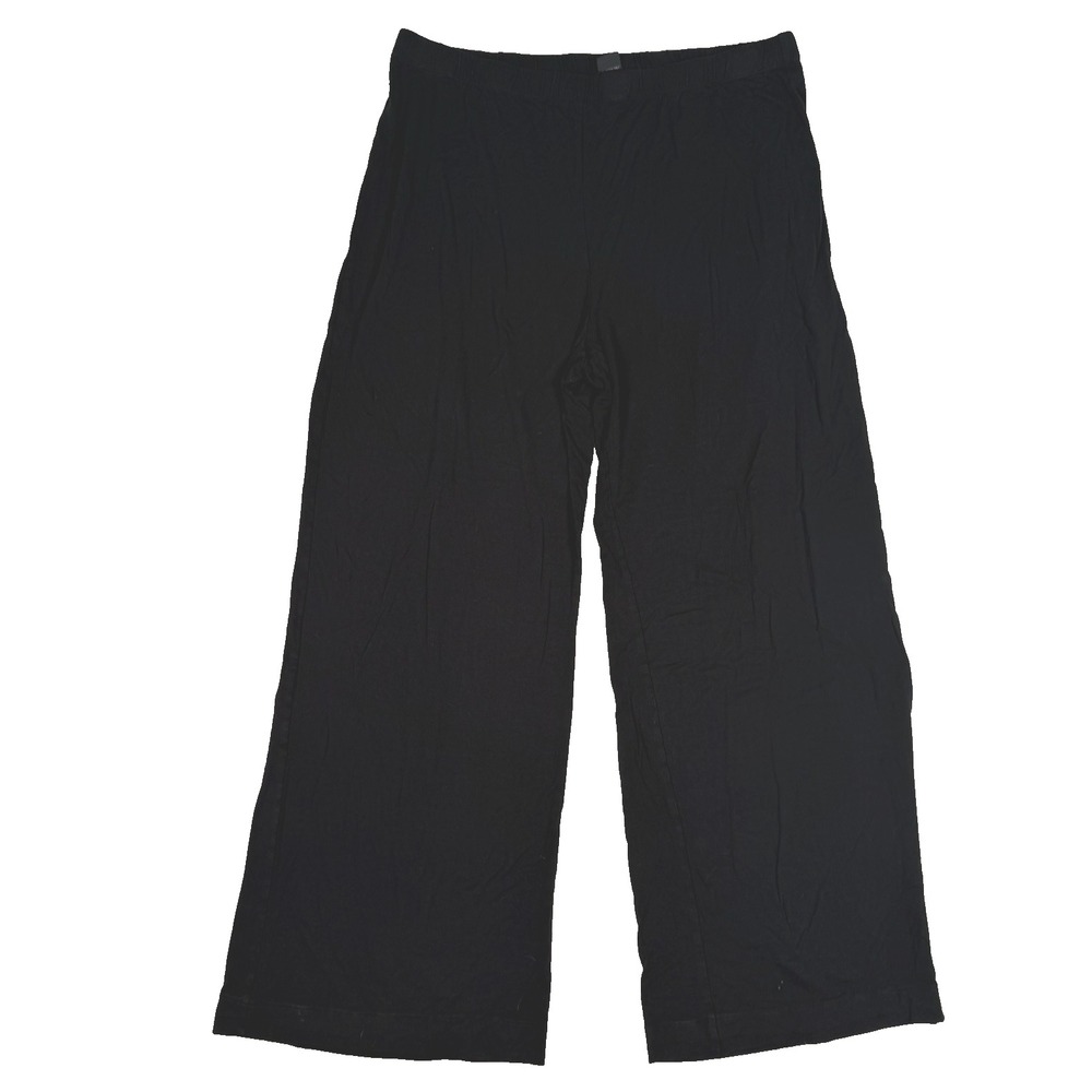 Grace Wide Leg High Rise Pants Size XL Black Elastic Waist Base Capsule Classic